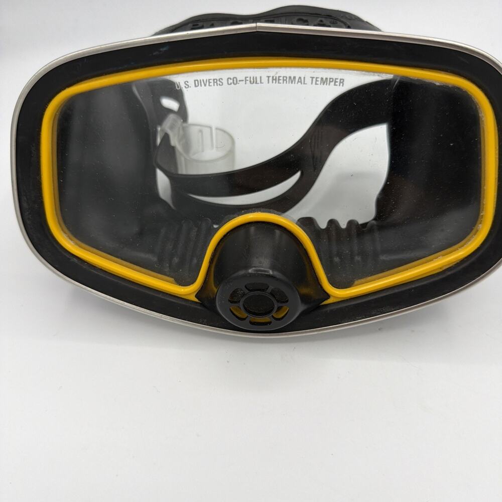 Vintage US Diver CO Pacifica Full Thermal Temper Dive Mask Clear Made in USA